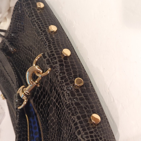 Rebecca Minkoff MAC Crocodile Embossed Black Leather Messenger Crossbody - Picture 14 of 16